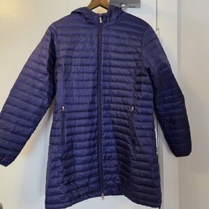 Eddie Bauer Women's Microlight Traveler 650-Fill Down Parka, Dark Mulberry, Larg